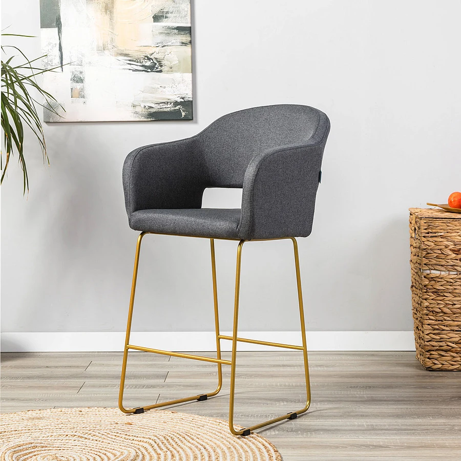 Кресло полубар Oscar тёмно-серый/Линк золото - фото 8