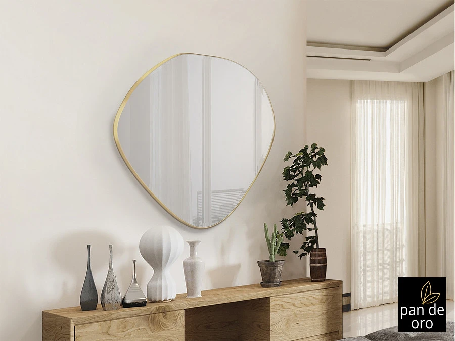 Зеркало овальное Mimo 80X80 золотое - фото 6