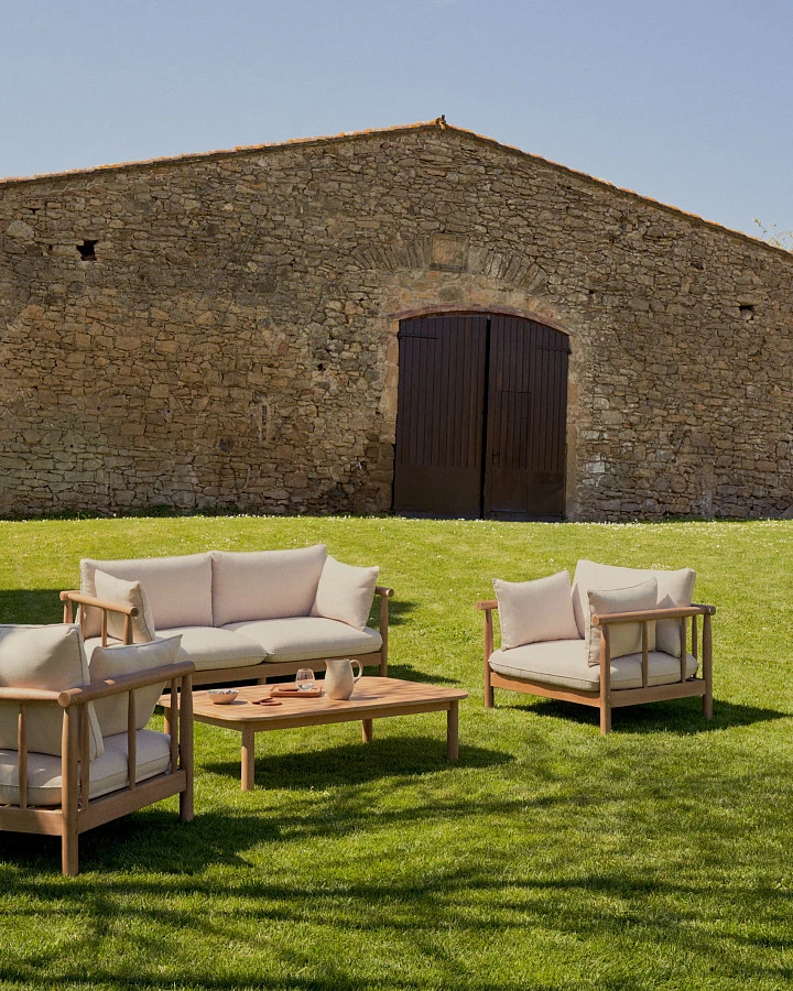 Sacaleta Уличный журнальный столик из массива эвкалипта 140 x 89 см - фото 2