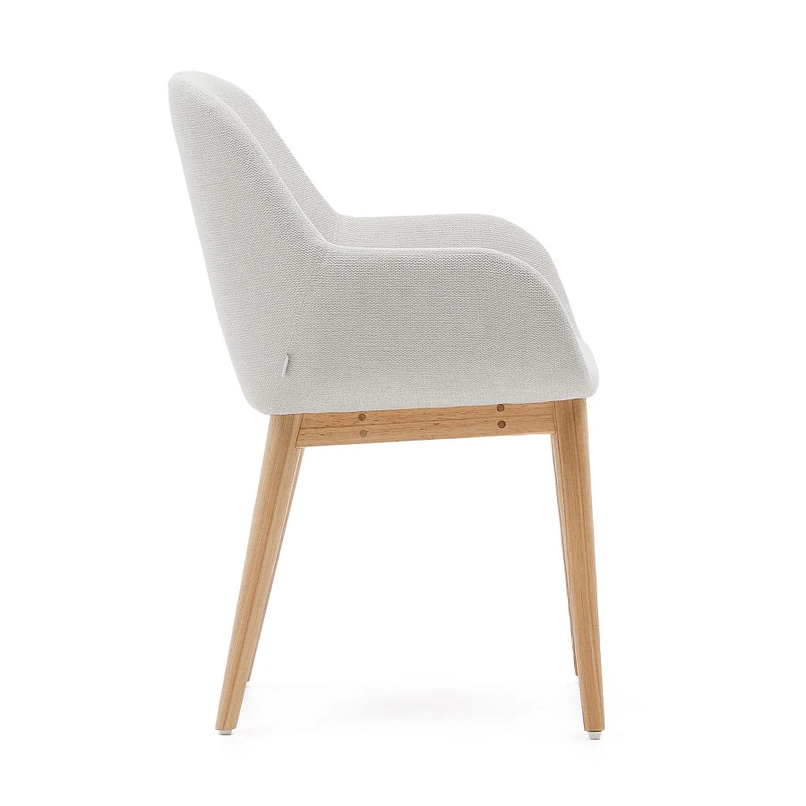 Стул Konna бежевого цвета с ножками из массива ясеня - фото 2