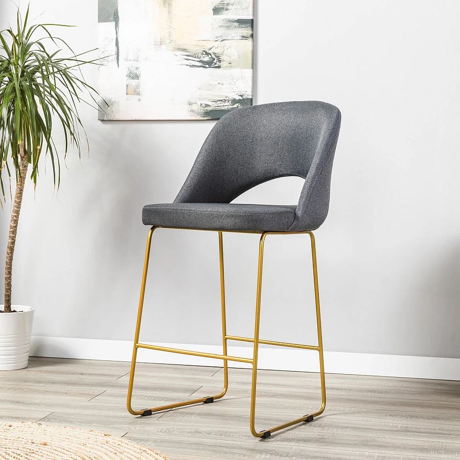 Кресло полубар Lars тёмно-серый/Линк золото - фото 8