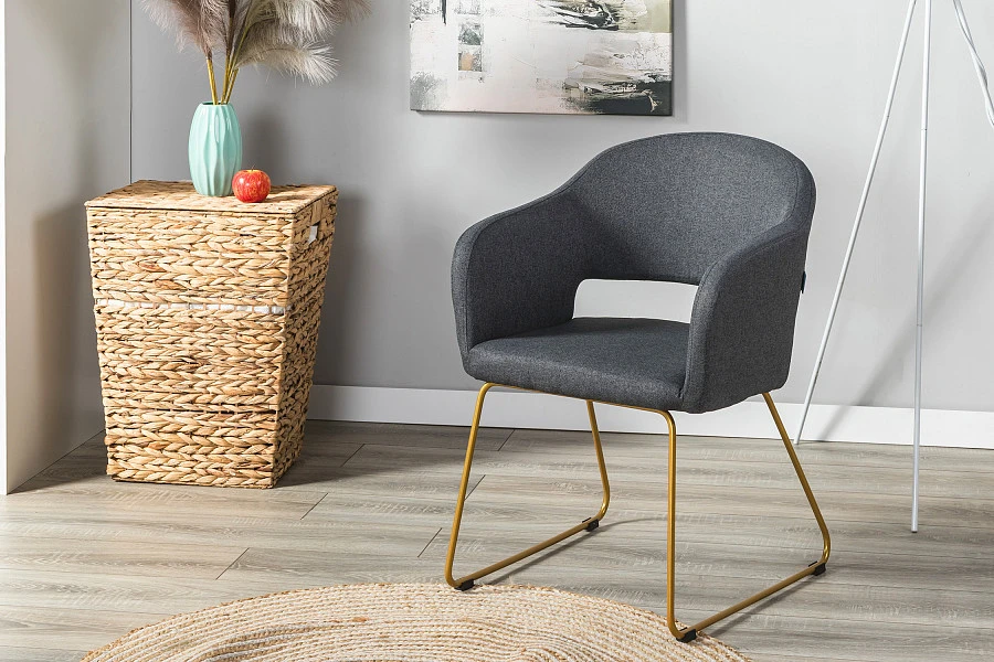 Кресло Oscar тёмно-серый/Линк золото - фото 13