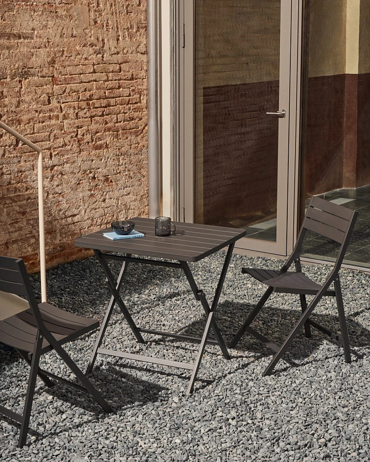 Складной садовый стул Torreta из алюминия с черной отделкой - фото 2