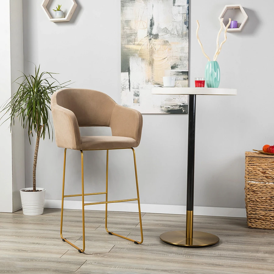 Кресло Бар. Oscar Diag beige/Линк золото - фото 7