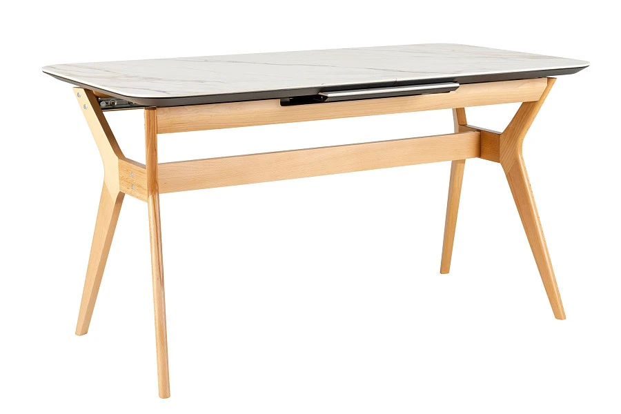 Стол раздвиж. Нарвик Ceramic  140-180 Automatic Natur/Light marble