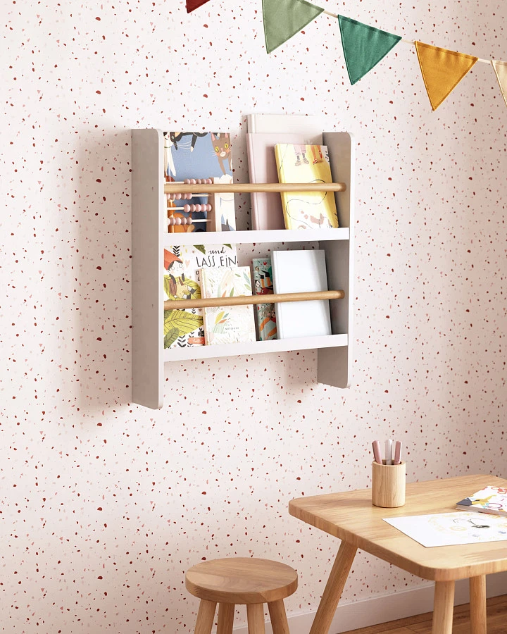 Стеллаж Gopi из массива сосны FSC с натуральной и белой отделкой 50 x 60 см - фото 3