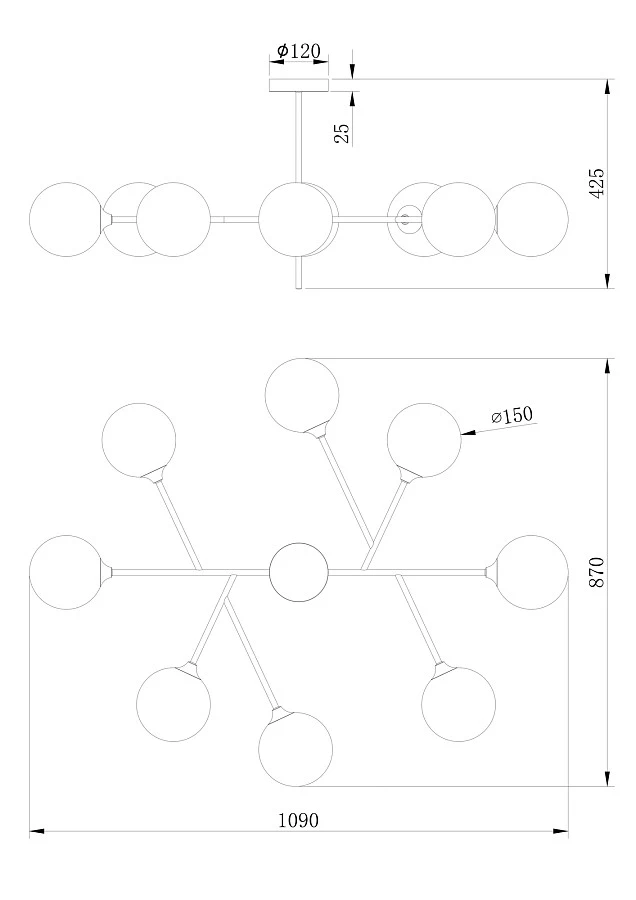 Люстра Freya FR5115PL-08BZ - фото 2