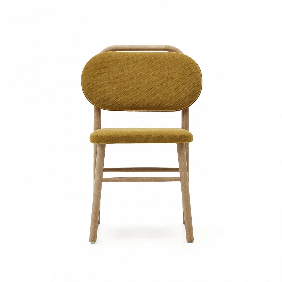 Helda Стул из горчичной синели и массива дуба - фото 6