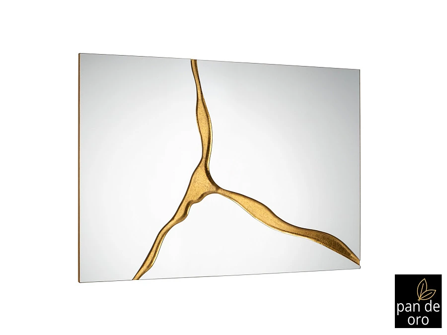 Прямоугольное зеркало Surcos золотое 80X120 - фото 5