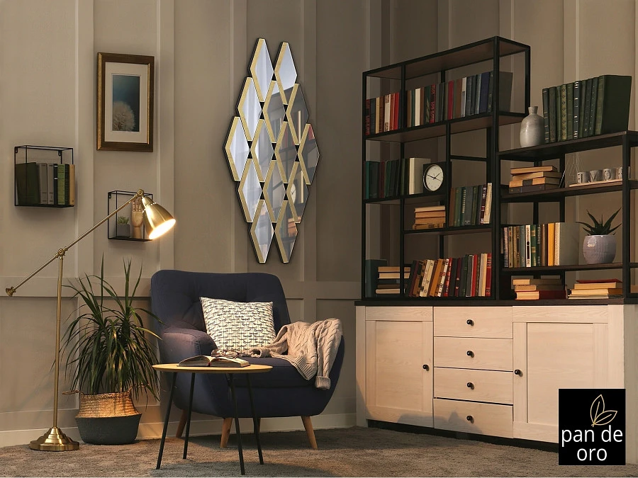 Зеркало Romulo из золотистых пластин - фото 8