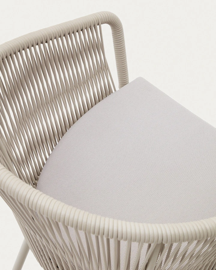 Стул Yanet с синтетической веревкой цвета экрю и ножками из оцинкованной стали - фото 10