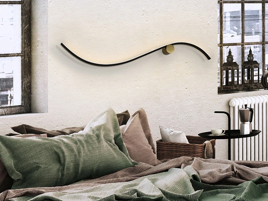 Siloe Настенный светильник черный/золотой - фото 9