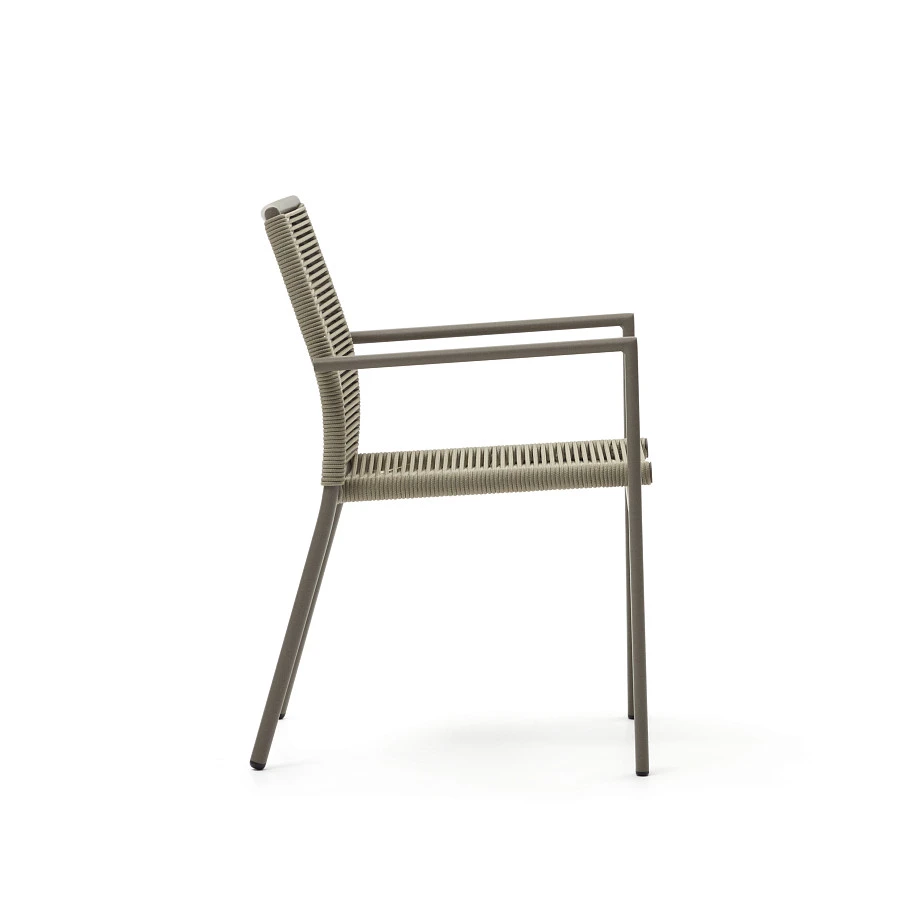Culip Садовый стул из алюминия и шнура в коричневом цвете - фото 6