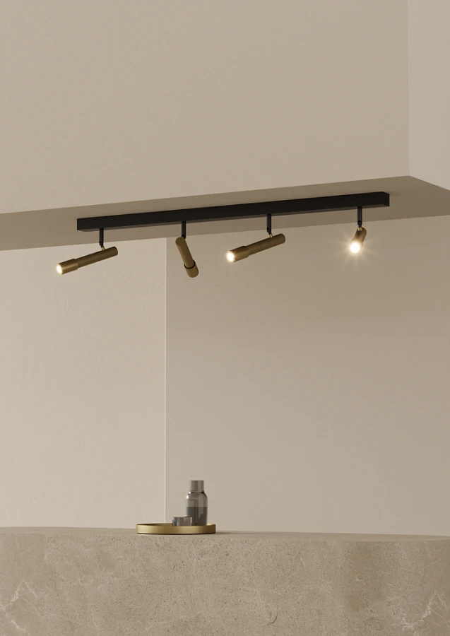 Потолочный светильник Ycro 4L черно-латунный - фото 3