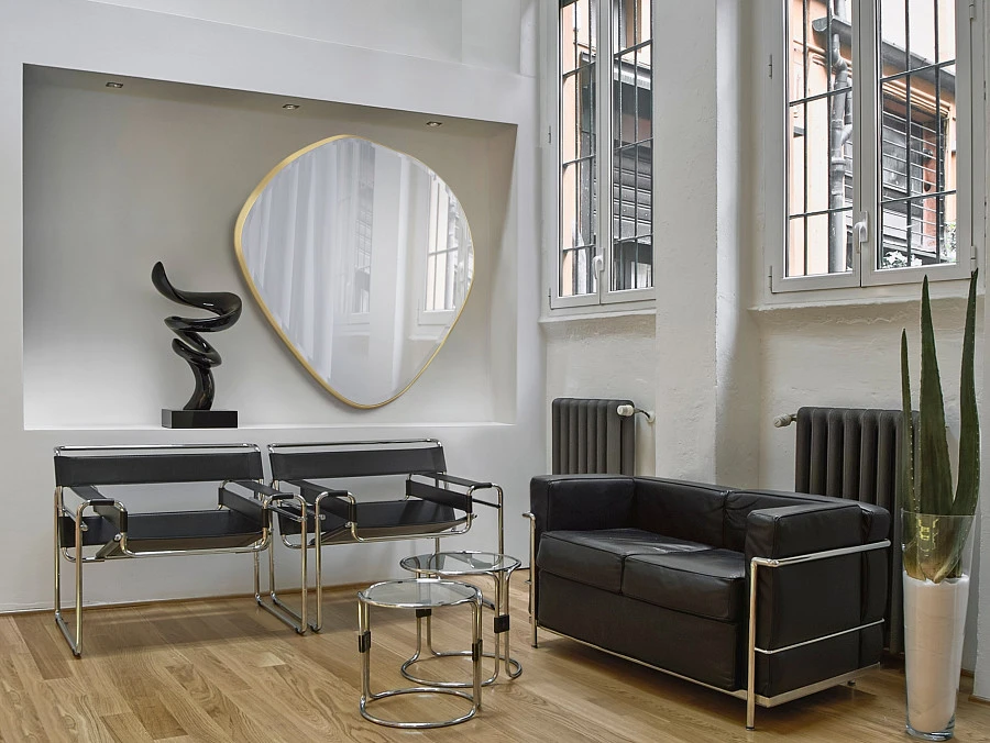 Зеркало овальное Mimo 114X110 золотое - фото 4