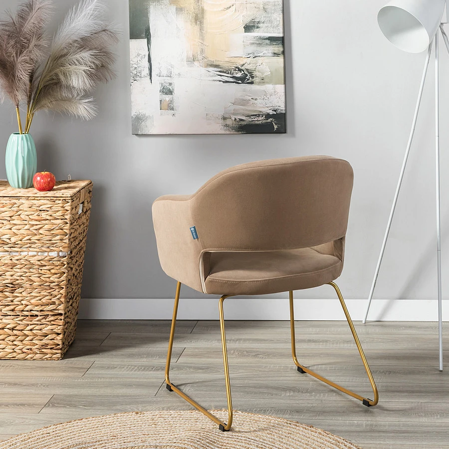 Стул Oscar Diag beige/Линк золото - фото 13