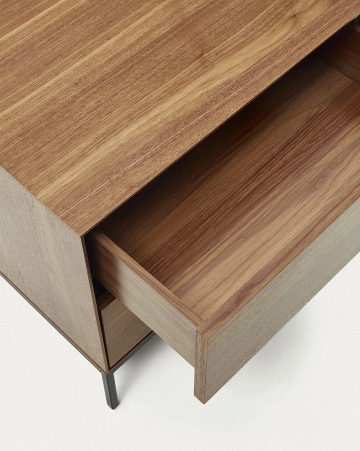 Vedrana Прикроватная тумба из орехового шпона со стальными ножками 60 x 55 см - фото 9